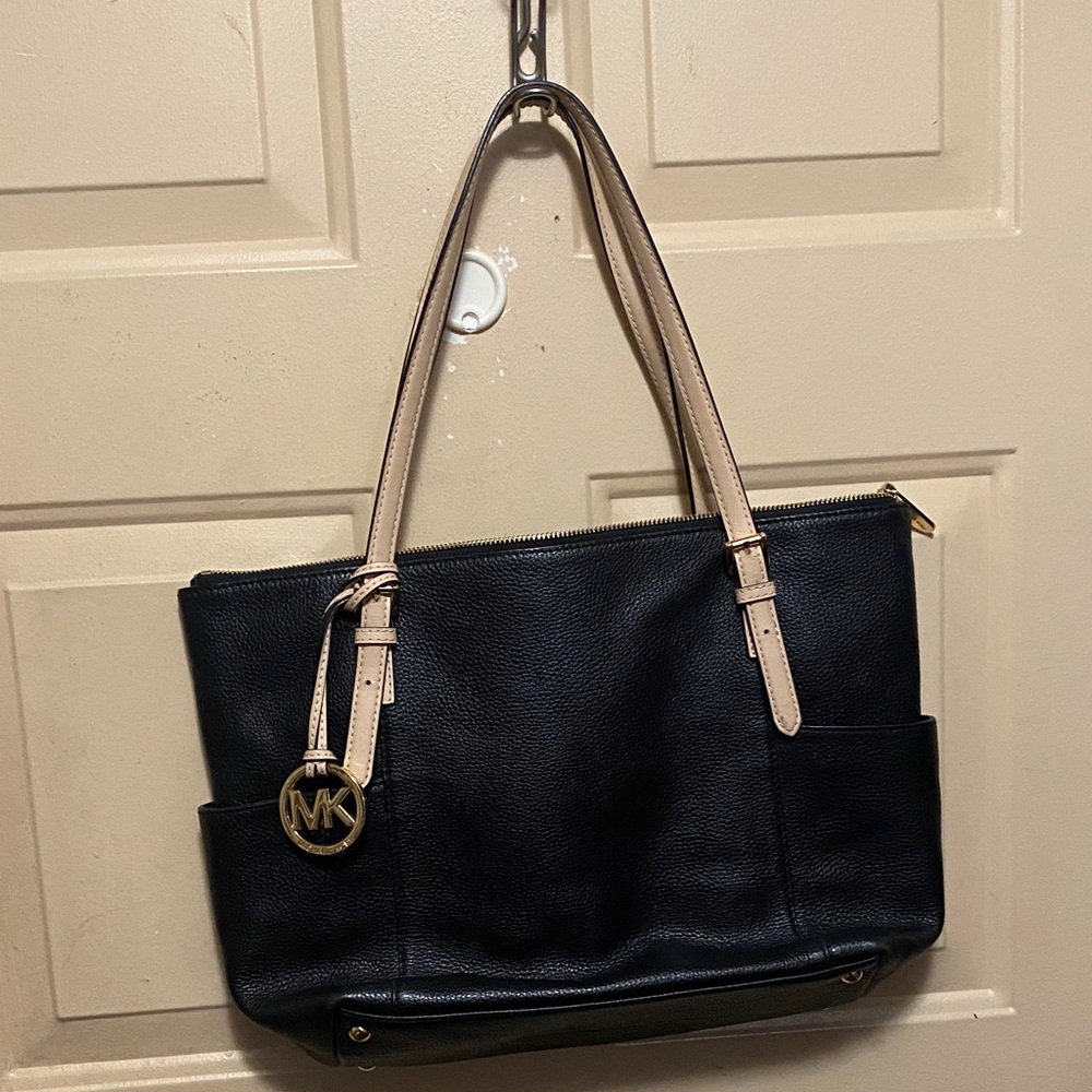 Michael Kors Black and Tan Tote Bag